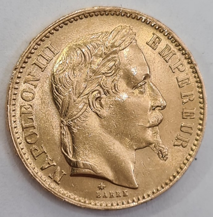 Moneda din aur – Napoleon III 20 Fr. 1866