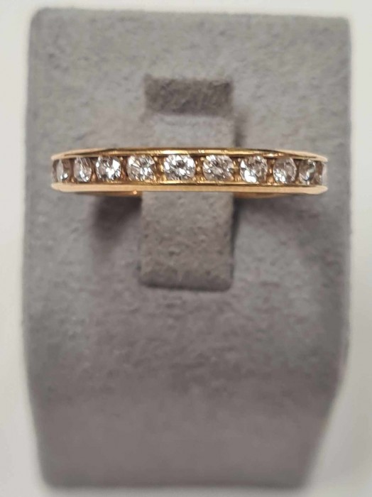 Inel eternity din aur galben 18k,  cu diamante naturale, IAU773