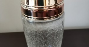 Shaker vintage sticlă suflata crackle și metal
