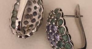 cercei argint 925 cu smaralde, tanzanite, peridot