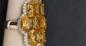 M54 inel argint 925 cu citrine si topaze incolore