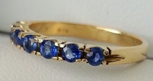 inel aur 14k cu safire naturale royal blue