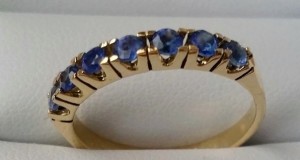 inel aur 14k cu safire naturale royal blue