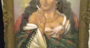 Tablou `portret de femeie fumand`