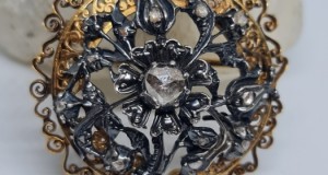 BROSA AUR PERIOADA VICTORIANA CU DIAMANTE OLD  CUT