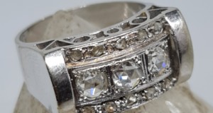 INEL AUR ART DECO CU DIAMANTE OLD CUT