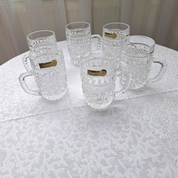 SET 6 HALBE CRISTAL BOHEMIA
