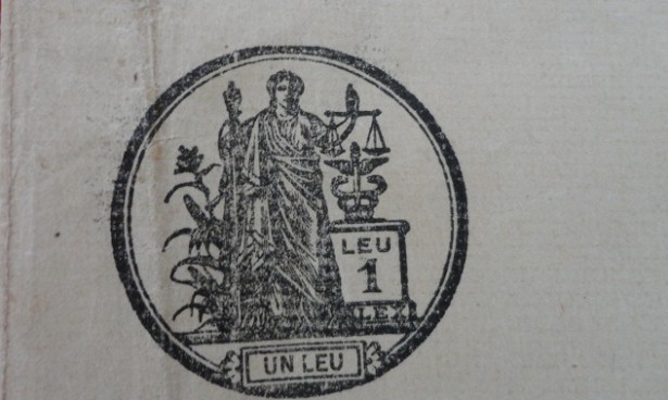 Document vechi  romanesc cu stampila 1 leu din 1912