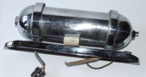 Lampa militara navala, electrica, confectionata din metal inoxidabil (crom), perioada 1960 -1970, in