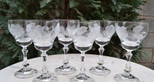 set  pahare calitativ cristal gravat 18 cm