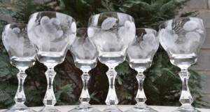 set  pahare calitativ cristal gravat 18 cm