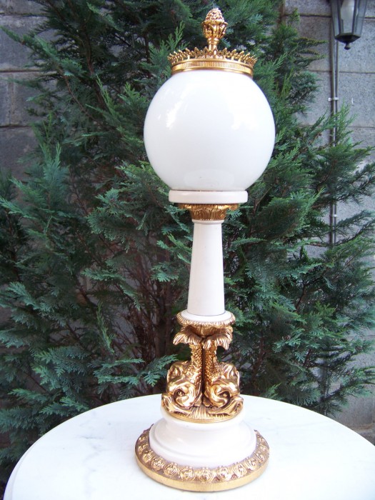 superba  lampa bronz-metal  cu email h 68 cm