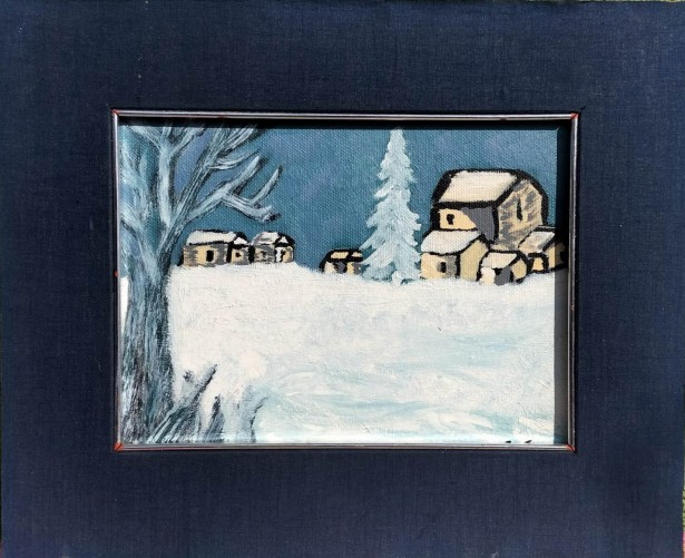 Tablou – pictură cu peisaj de iarnă