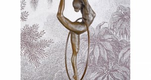 Dansatoare Art Deco cu cercul - statueta bronz PAB009