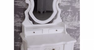 Masa toaleta din lemn masiv alb cu oglinda VIC314