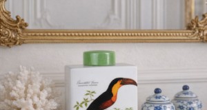 Cutie din portelan decorata cu tucan ROC106