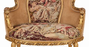 Sofa baroc din lemn auriu cu tapiterie goblen CAT-48