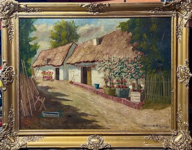 NEGOCIABIL! ”Curte țărăneasca” - SUPERB! Tablou f VECHI, ulei pe panza, semn derapta jos, Dimrns 80x60 cm+ramă , Peste 100x80cm cu rama. NEGOCIABIL! ”Curte țărăneasca” - SUPERB! Tablou f VECHI, ulei pe panza, semn derapta jos, Dimrns 80x60 cm+ramă , Peste 100x80cm cu rama.