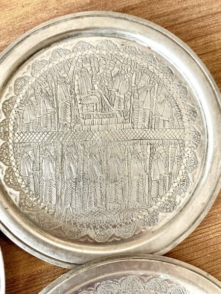 Farfurii micute argint arab decor manual de colectie