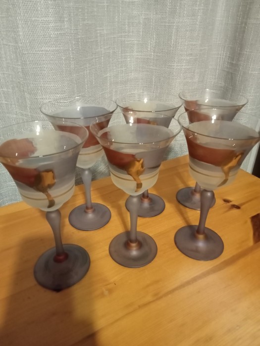 6 pahare vin Rueven by Nouveau Art Glass 6 pahare vin Rueven by Nouveau Art Glass