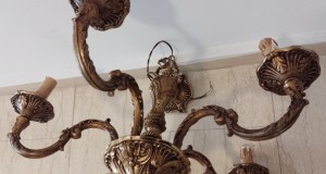 Candelabru din bronz masiv cu 5 brațe in stil francez