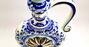 vaza ceramica BOCH Amsterdam maner model ajurat 38 cm nr. 145 decor floral