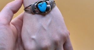 Brățară din argint cu turcoaz – stil Navajo (vintage boho)