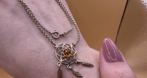 Colier din argint suflat cu aur – model Dreamcatcher