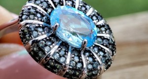 925 - INEL ARGINT CU TOPAZ SI SAFIR MASURA 20