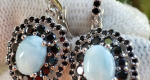925 Cercei argint cu larimar si spinel
