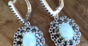 925 Cercei argint cu larimar si spinel