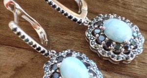 925 Cercei argint cu larimar si spinel