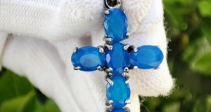 925 Pandantiv Cruce Cruciulita Argint Cu Opal
