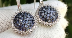 925 Cercei argint cu safir si topaz