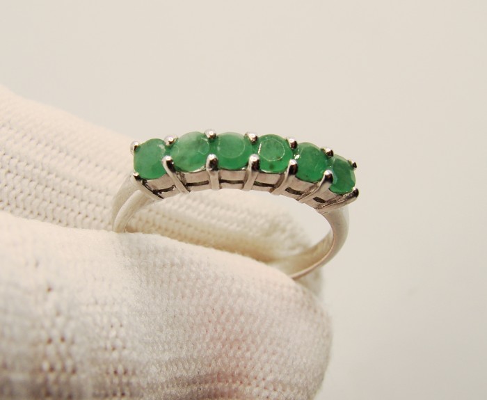 925 inel cu smarald masura 15.5(35)