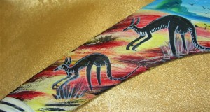 Boomerang arta aborigena, Australia, semnat, colectie, cadou, vintage