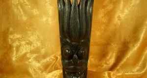 Masca tribala Indonezia, sculptura lemn exotic, vintage