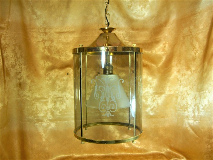 Lustra candelabru sticla ambra, alama dore, Napoleon III
