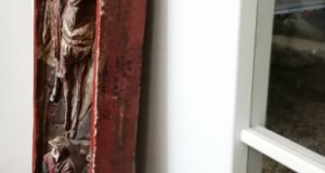 Tablou, sculptura veche in lemn masiv