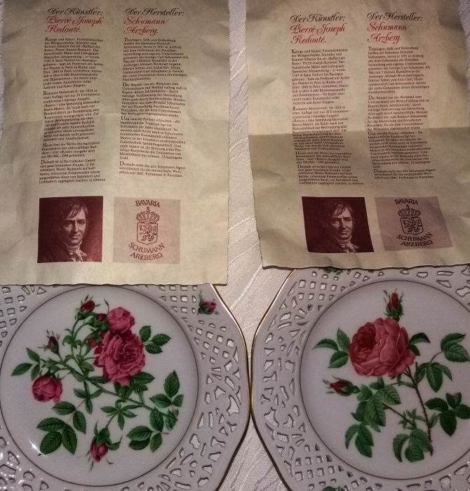 Placi colectie  vintage Schumann Arzberg Rosa certificate