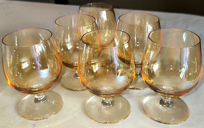 6 pahare de coniac brandy din sticlă vintage USSR 6 pahare de coniac brandy din sticlă vintage USSR
