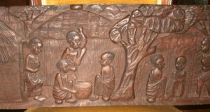 sculptura lemn arta africana tribala relief