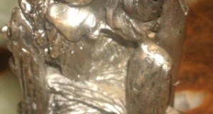 statueta Lady  portelan cu argint 800 semnat