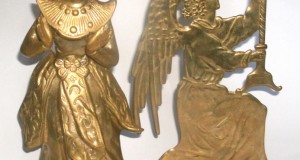 sfesnic bronz art noveau ingeras si statueta antica