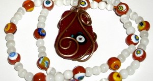 colier art deco pietre sidef si murano Venetian