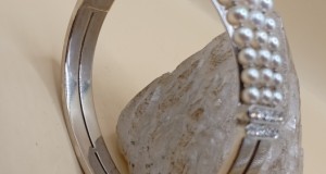 BRATARA VECHE AUR CU PERLE  SI DIAMANTE