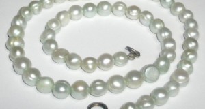 colier perle naturale de cultura nuanta sidef argintiu,