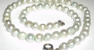colier perle naturale de cultura nuanta sidef argintiu,