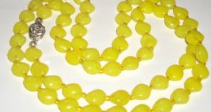 colier lung antic muarano galben citrin ,