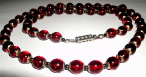 colier antic oriental pietre granate cabuchon